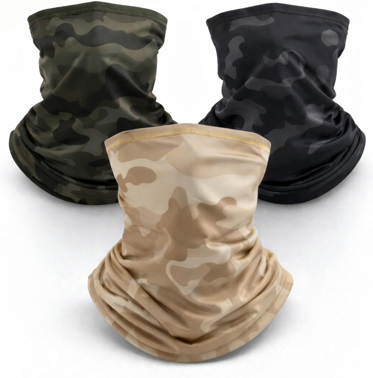 SATINIOR Summer Camo Neck Gaiter UV Protection Cooling Face Mask Sun Hood Bandanas for Men Women Sunscreen Breathable Bandana