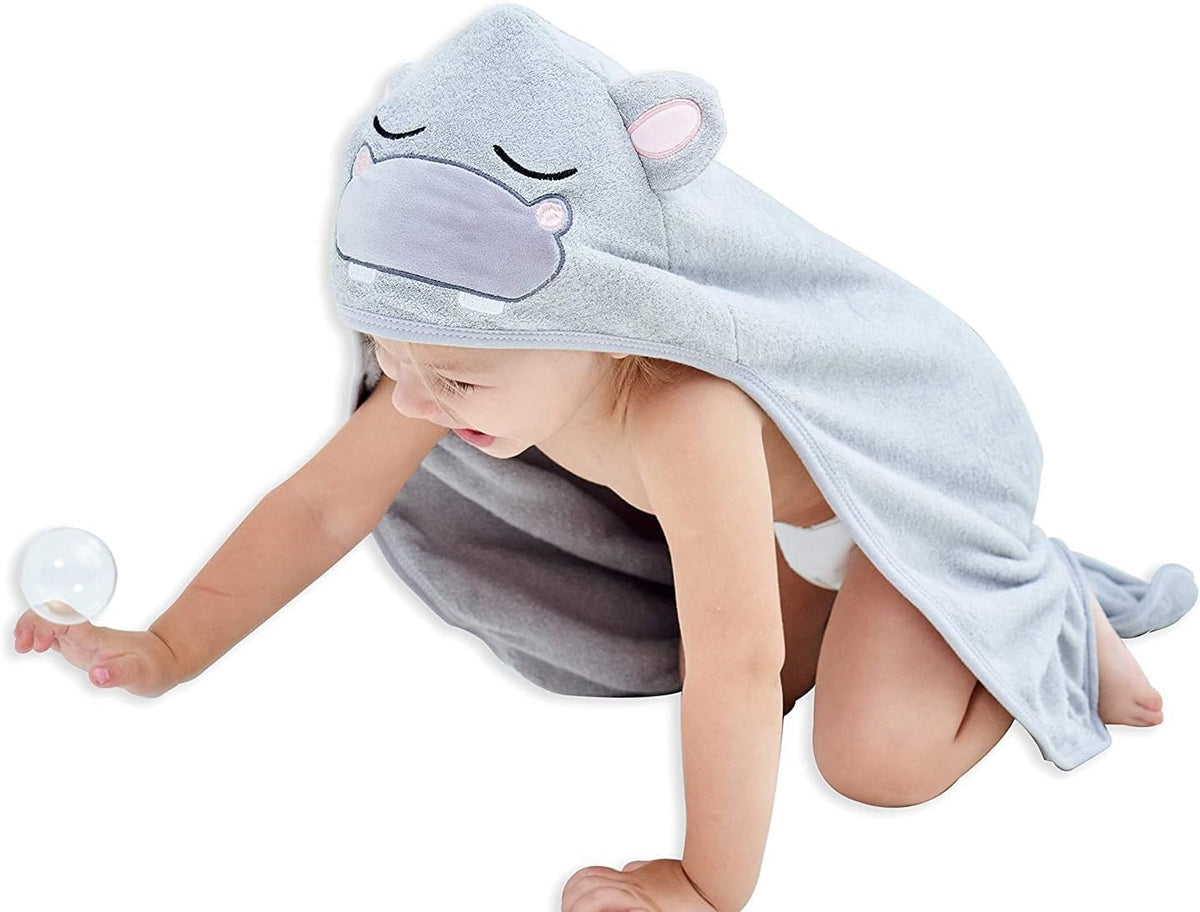 HIPHOP PANDA Ultra Soft Hooded Baby Towel - 2-Layer Thick 500GSM Absorbent