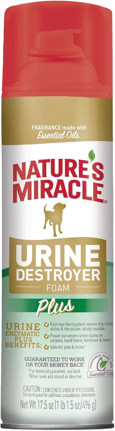 Nature's Miracle Dog Urine Destroyer Plus, Enzymatic Cleaner, 32 oz | Destroys the Toughest Dog Urine Stains, For Use on Multiple Surfaces, Safe For Pets and Home*, Fresh Scent
