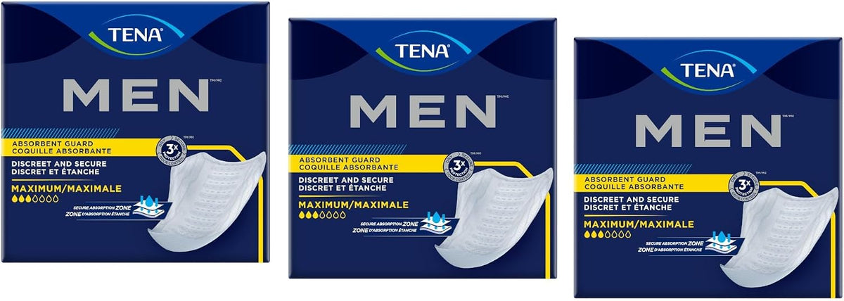 TENA Men Maximum Guards, Incontinence Pads for Men, 144 ct