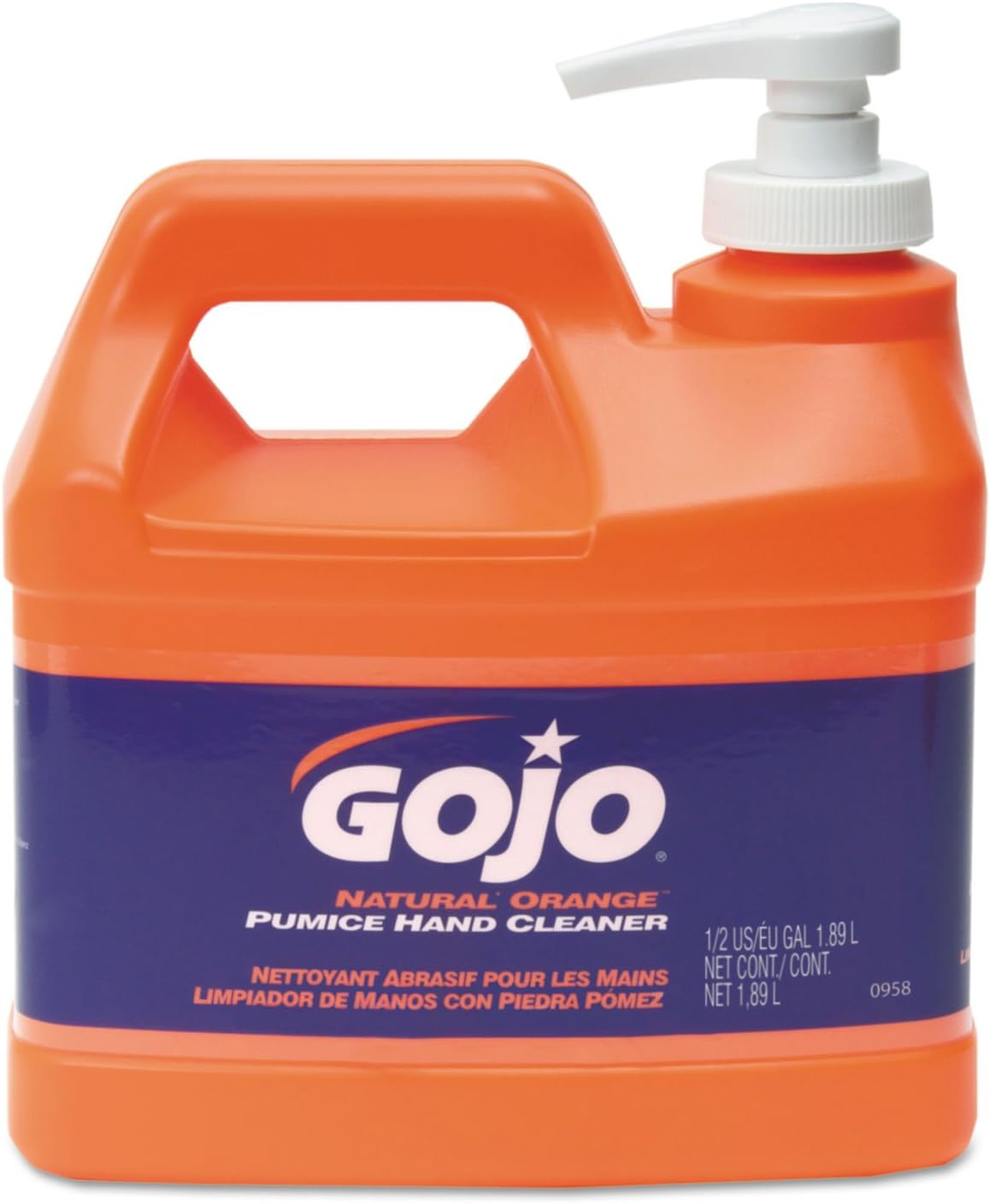 GOJO Natural Orange Pumice Hand Cleaner, Pump Bottle, 1ct x 1 Gal - 0955-02