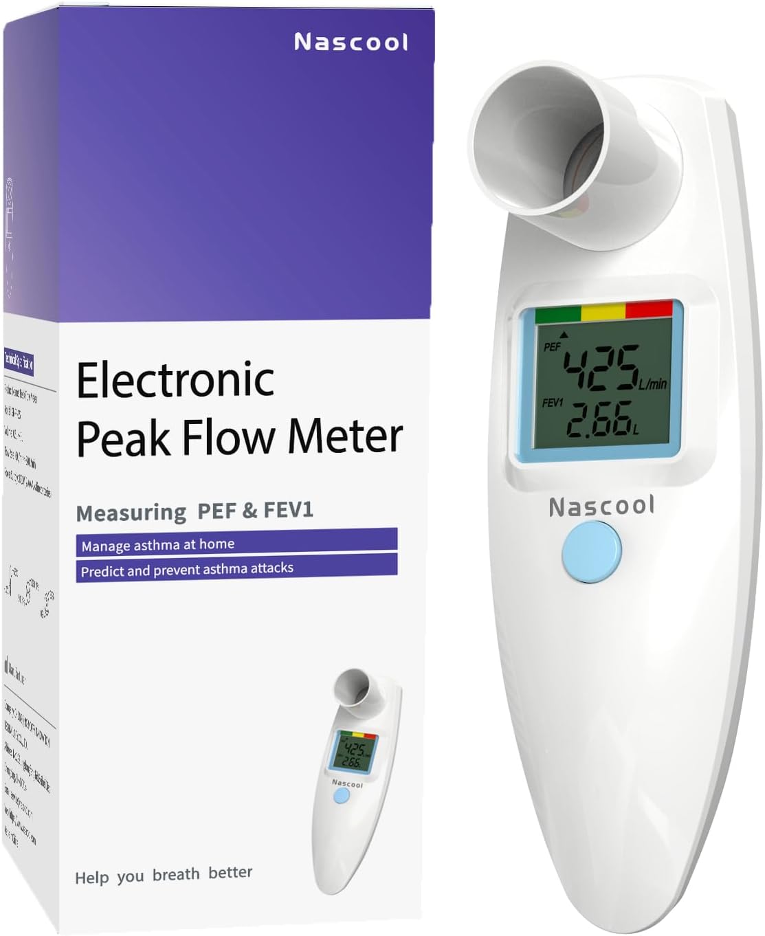 Nascool Peak Flow Meter for Adults & Kids