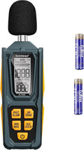 Decibel Meter, Goldeep SL750A Digital Sound Level Meter 30-130dB, A/C Weighted DB Meter with dB/SONE, Fast/Slow, MAX/MIN, LCD Sound Meter for Home, Office, Factory, Neighbor Noise - Vitality Orange