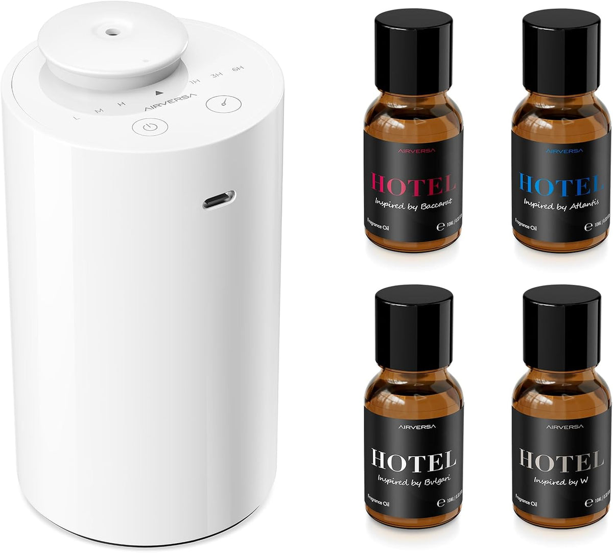 Airversa AN6 Waterless Diffuser for Essential Oil for Home, Room, Black