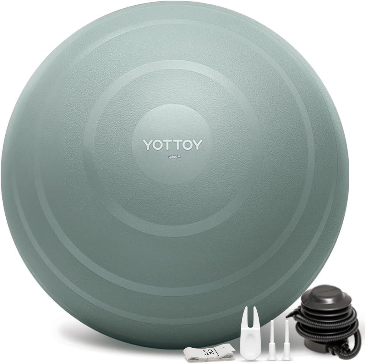YOTTOY Anti-Burst Exercise Ball for Working Out, Yoga & Pregnancy, Extra Thick Workout Ball for Physical Therapy & Fitness