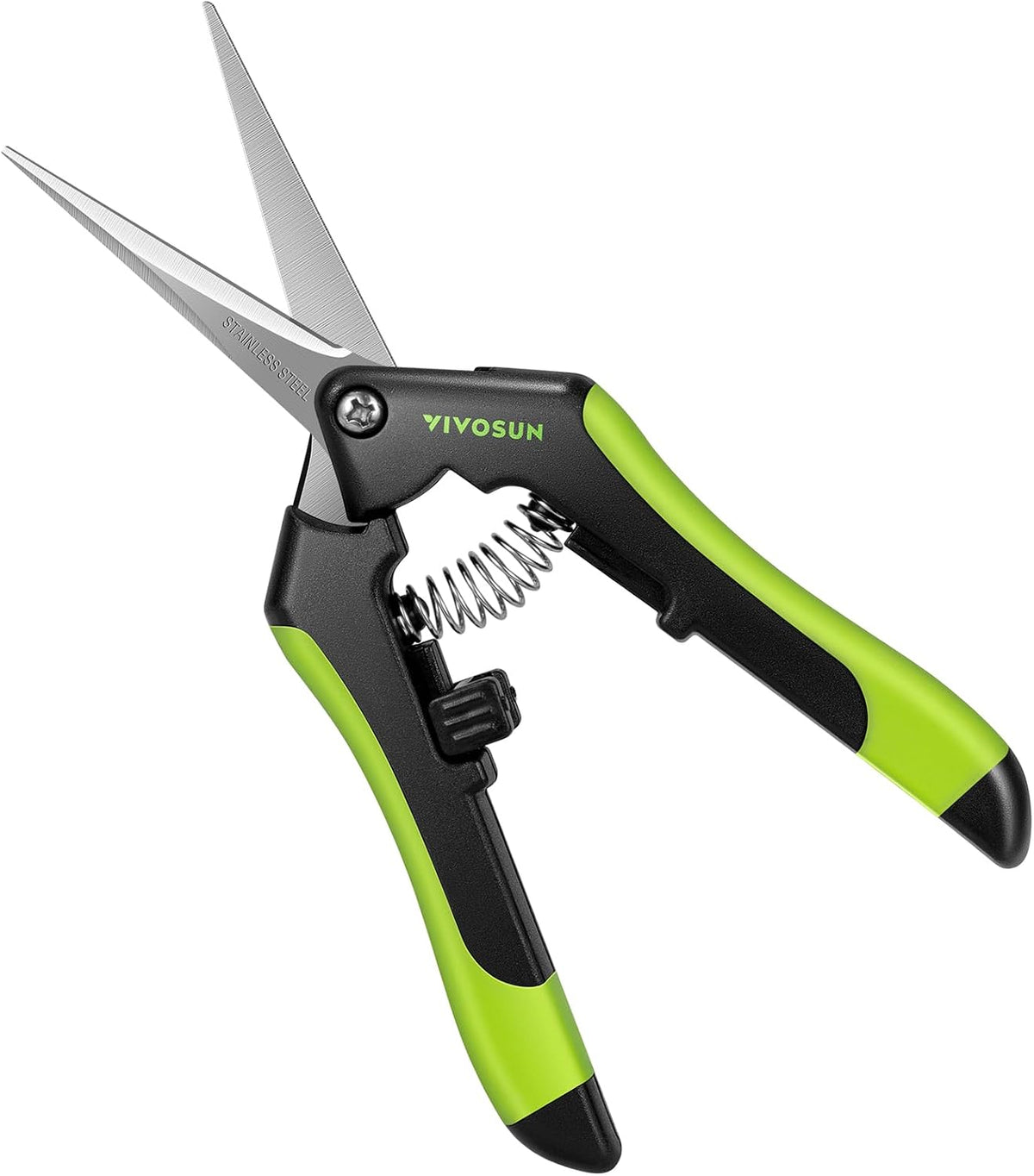 VIVOSUN 6.5 Inch Gardening Scissors Hand Pruner Pruning Shear with Straight Stainless Steel Blades Orange 1-Pack
