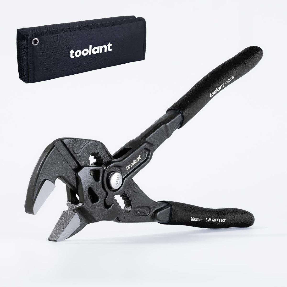 toolant 7-Inch Pliers Wrench, CR-V Steel, Smooth Parallel Jaws, 10:1