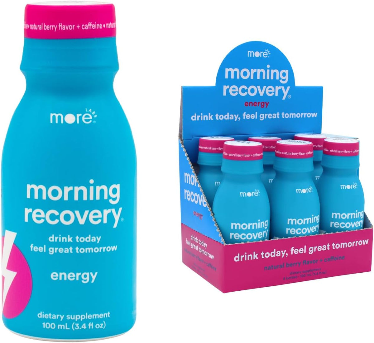 Morning Recovery DHM Electrolyte, Milk Thistle Drink Proprietary Formulation to Hydrate While Drinking, Non GMO, Vegan, Gluten-Free, Sugar-Free Lemon, Pack of 6