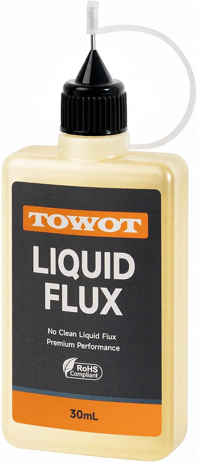 TOWOT Liquid Solder Flux, 30ml No-Clean RMA Rosin Flux with Precision Dropper, Lead-Free Soldering Flux for Electronics, PCB Repair, Circuit Boards and DIY Projects