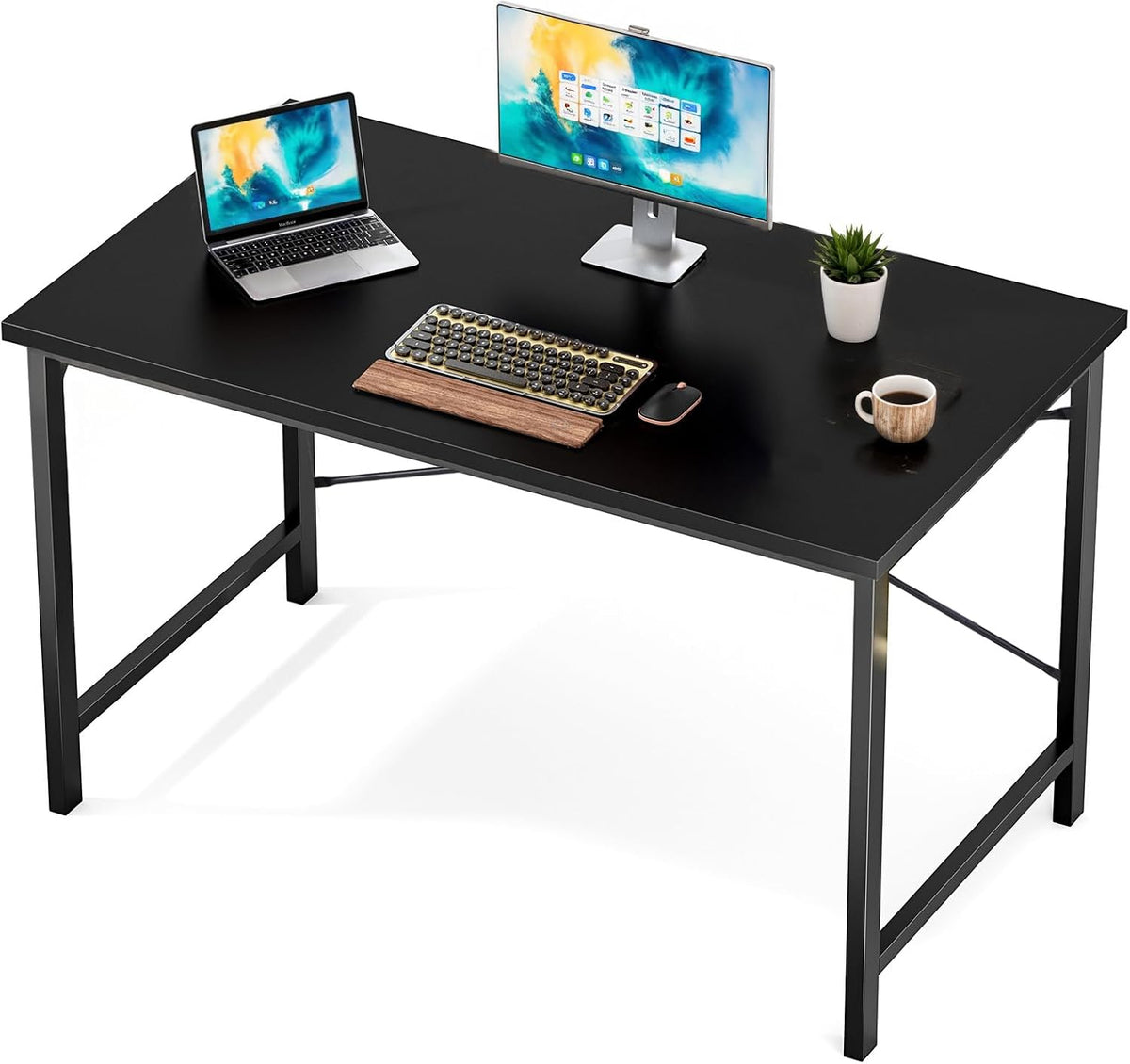 Sweetcrispy 32-Inch Small Computer Desk for Bedroom, Modern White