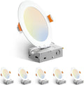 Amico 6 Pack 6 Inch LED Recessed Light with Junction Box, 5CCT, 1050LM, 12W