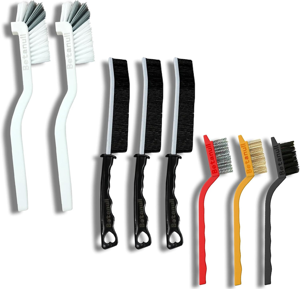 Betanull Crevice Cleaning Brush Set, Multi-Purpose Hard Bristle Brushes