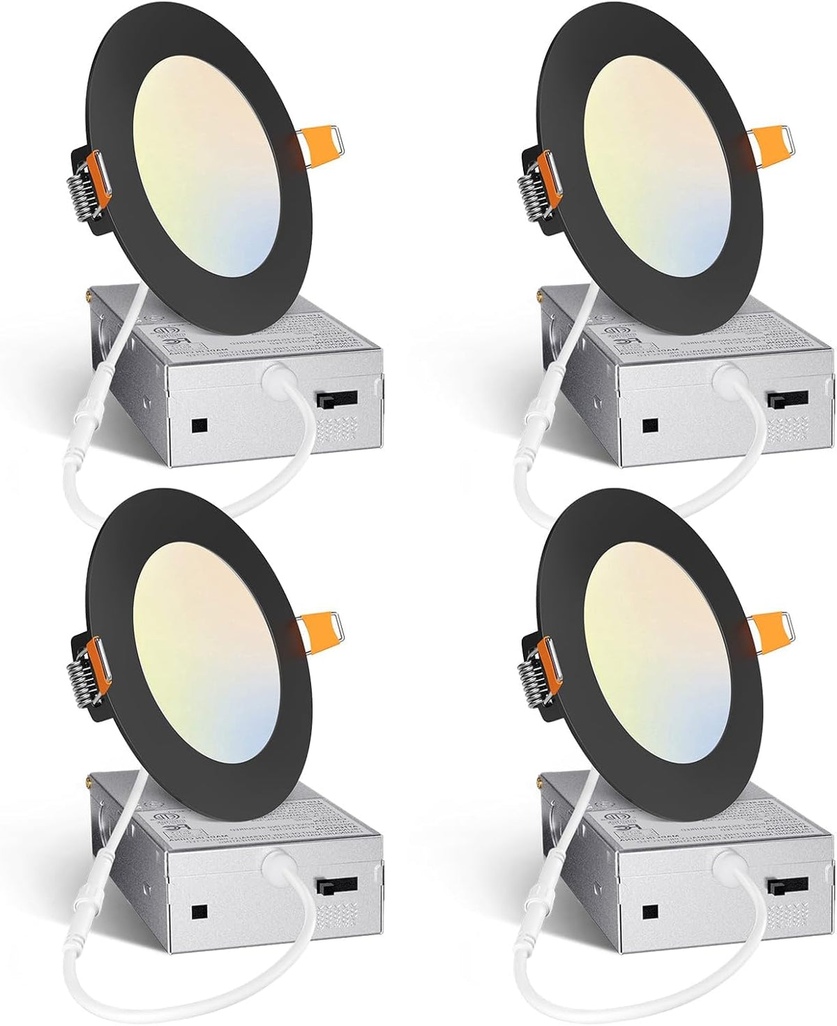 Amico 4 Pack 6 Inch 5CCT Ultra-Thin LED Recessed Ceiling Light
