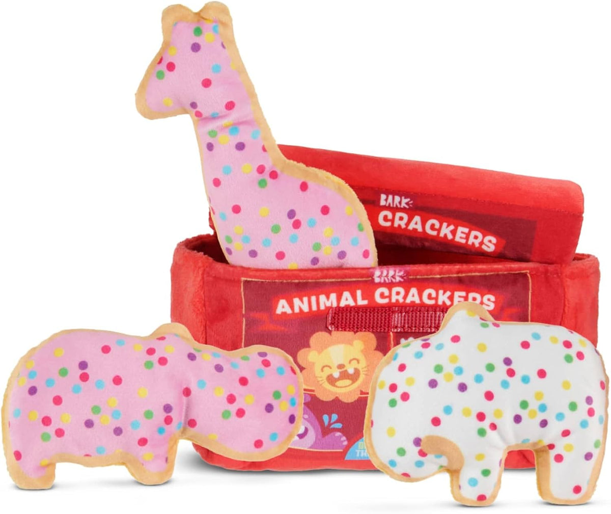 BarkBox Barker's Dozen Donuts 4-in-1 Interactive Plush Dog Toy | Squeaky Dog Toys with Crinkle Box - For Small Dogs and Puppies