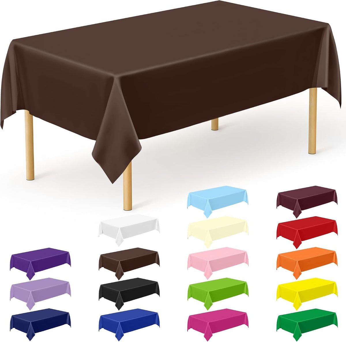 4Pack Black and Gold Tablecloths for Events, 54" x 108" Plastic Table Cloth Disposable for Rectangle Tables, Waterproof Table Cloth Cover for New Years Eve Decorations Holiday Birthday Wedding Dining
