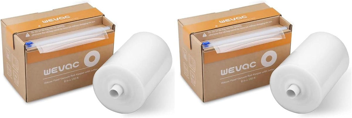 Wevac Vacuum Sealer Bags for Food, 8"x100' & 11"x100' Rolls with Cutter Box