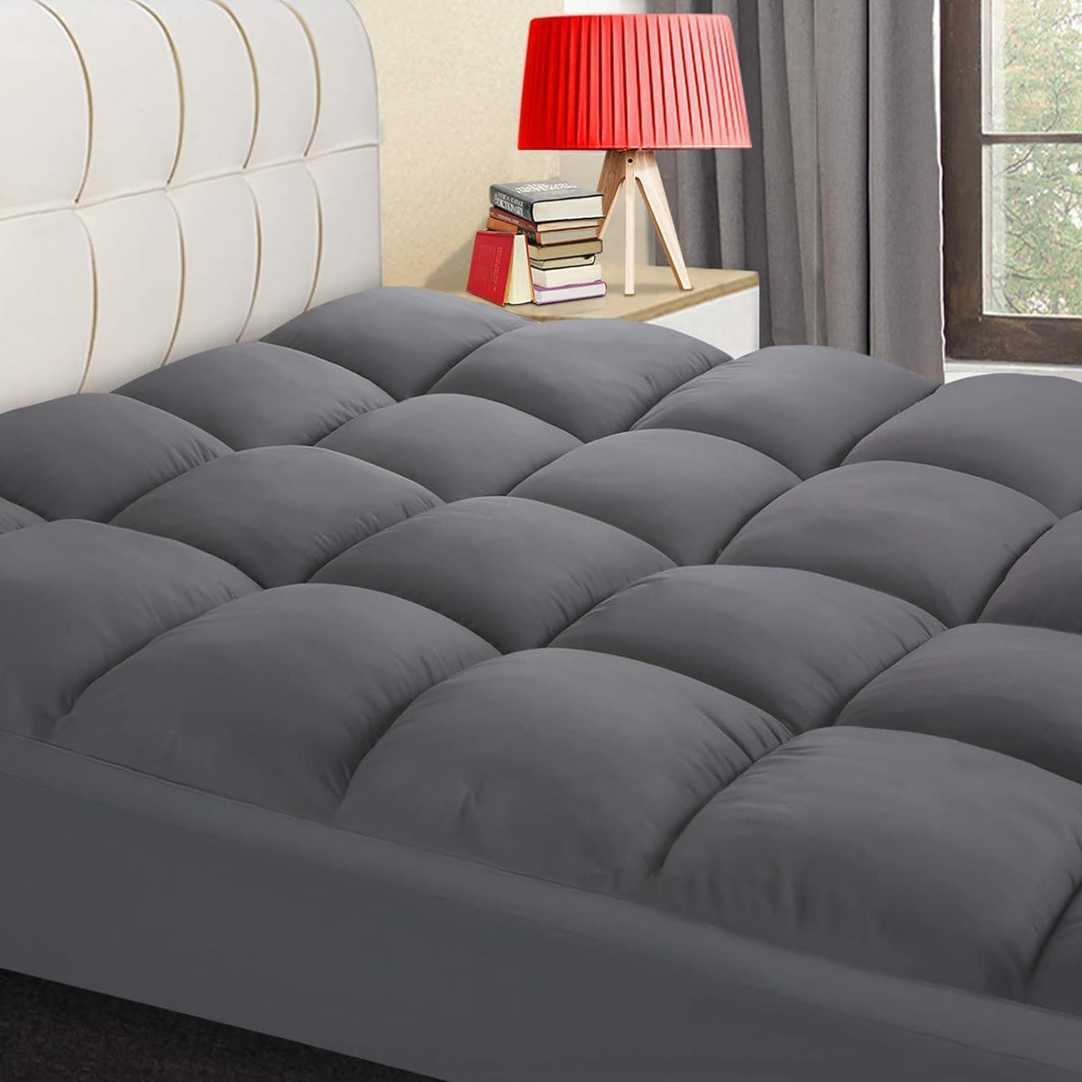 COONP Queen Mattress Topper, Cotton Extra Thick Pillow Top Mattress Pad