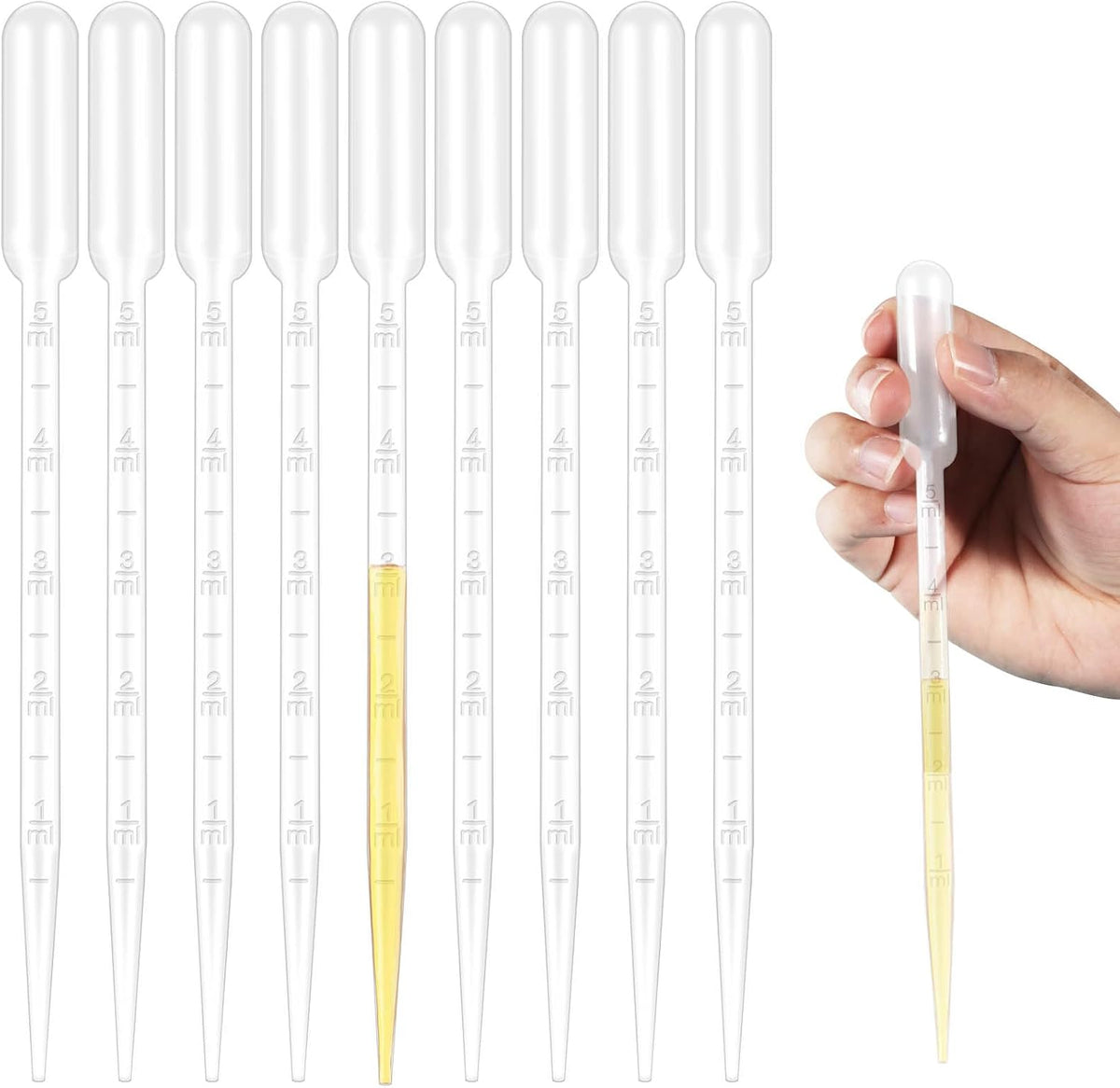 Moveland 200PCS 3ml Disposable Plastic Transfer Pipettes for Oil Lab Art