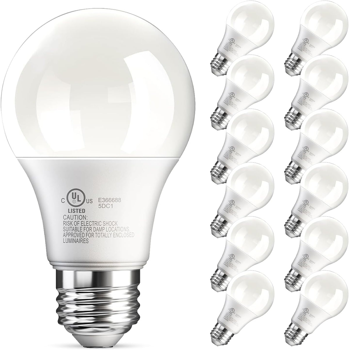 TJOY 6 Pack A19 LED Light Bulbs, Soft Warm White 2700K, 60 Watt Eq,E26 Base