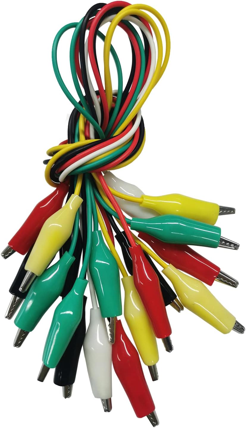 10PCS Premium Alligator Clips Electrical, 5 Colors Test Leads with Testing Probes, Crocodile Jumper Wires Cable with Alligator Clips for Electrical Testing, Circuit Connection, Electronic Experiments