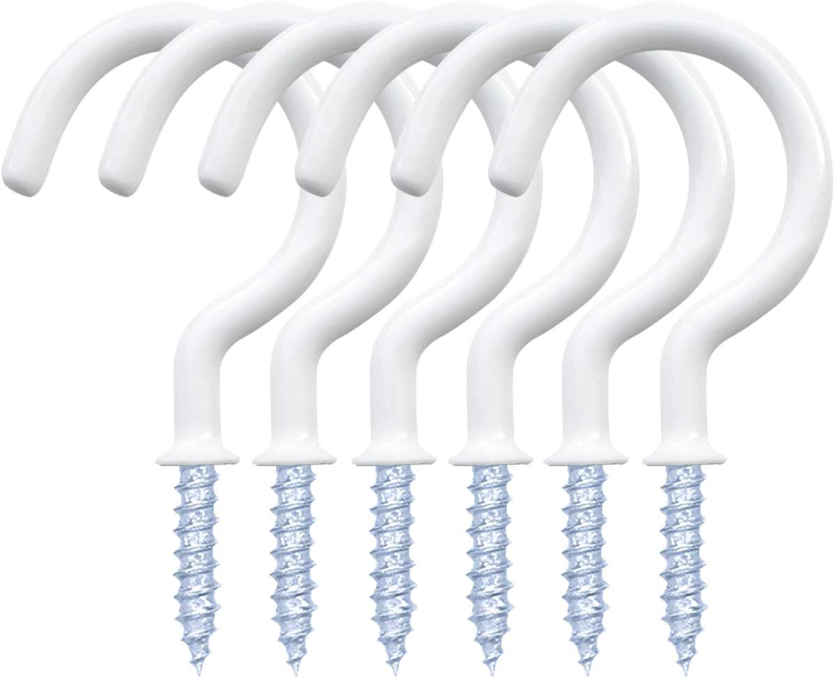 yuntop 12 Pack Vinyl Coated Ceiling Hooks,Screw-in Mug Hooks