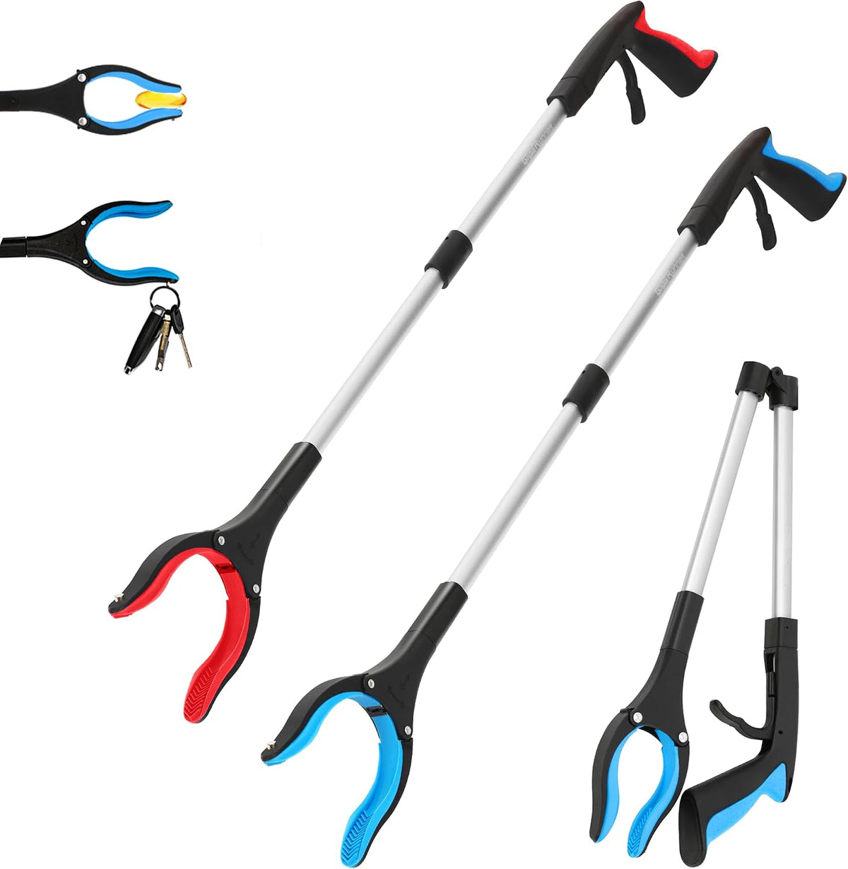 Grabber Reacher Tool - 32” Reacher Grabber Tool with Strong Magnetic and Swivel Head - Heavy Duty Pick Up Stick Grabbers for Seniors, Trash, Surgery Recovery Must Haves Gifts(Purple)
