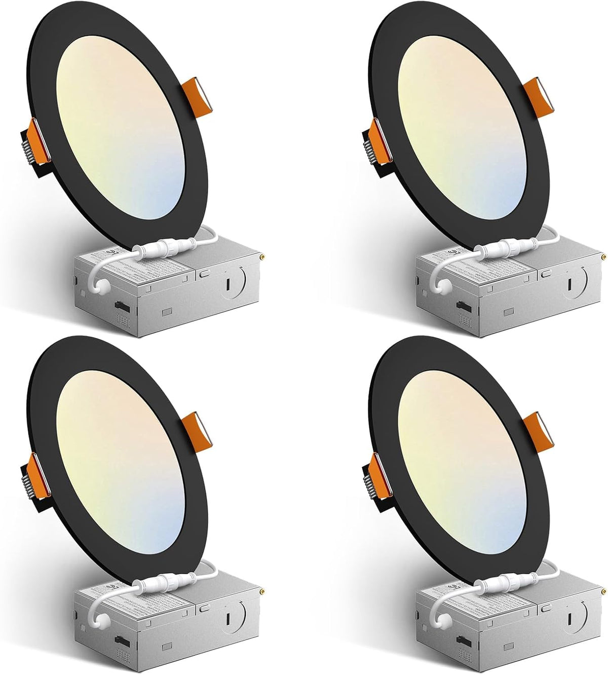 Amico 4 Pack 6 Inch 5CCT Ultra-Thin LED Recessed Ceiling Light