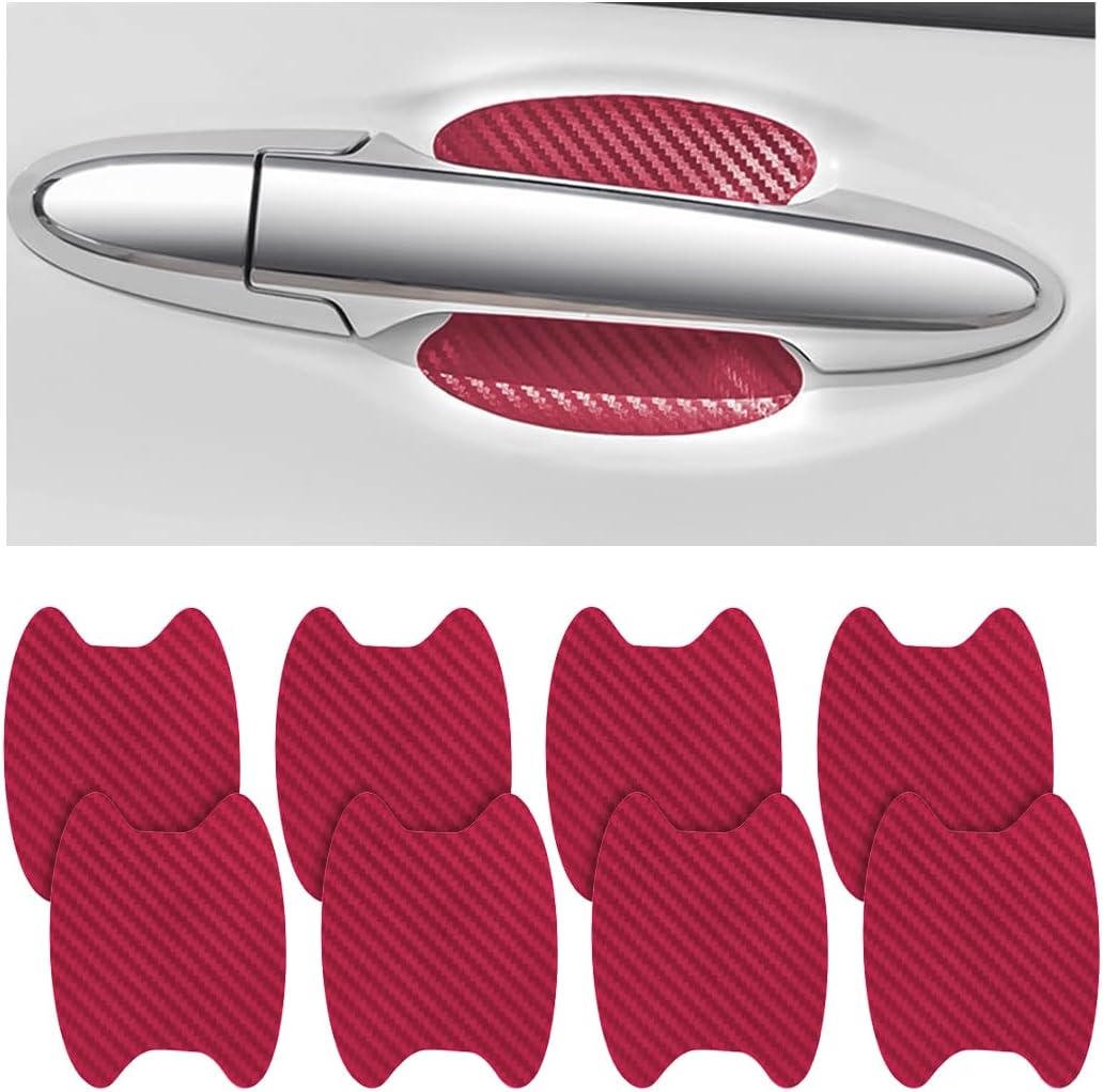 Blilo 4PCS Carbon Fiber Car Door Cup Protector Films, Black