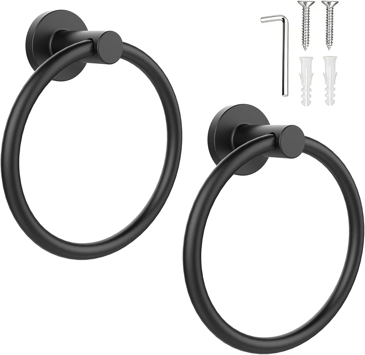 SetSail Towel Holder for Bathroom Wall Matte Black Towel Ring
