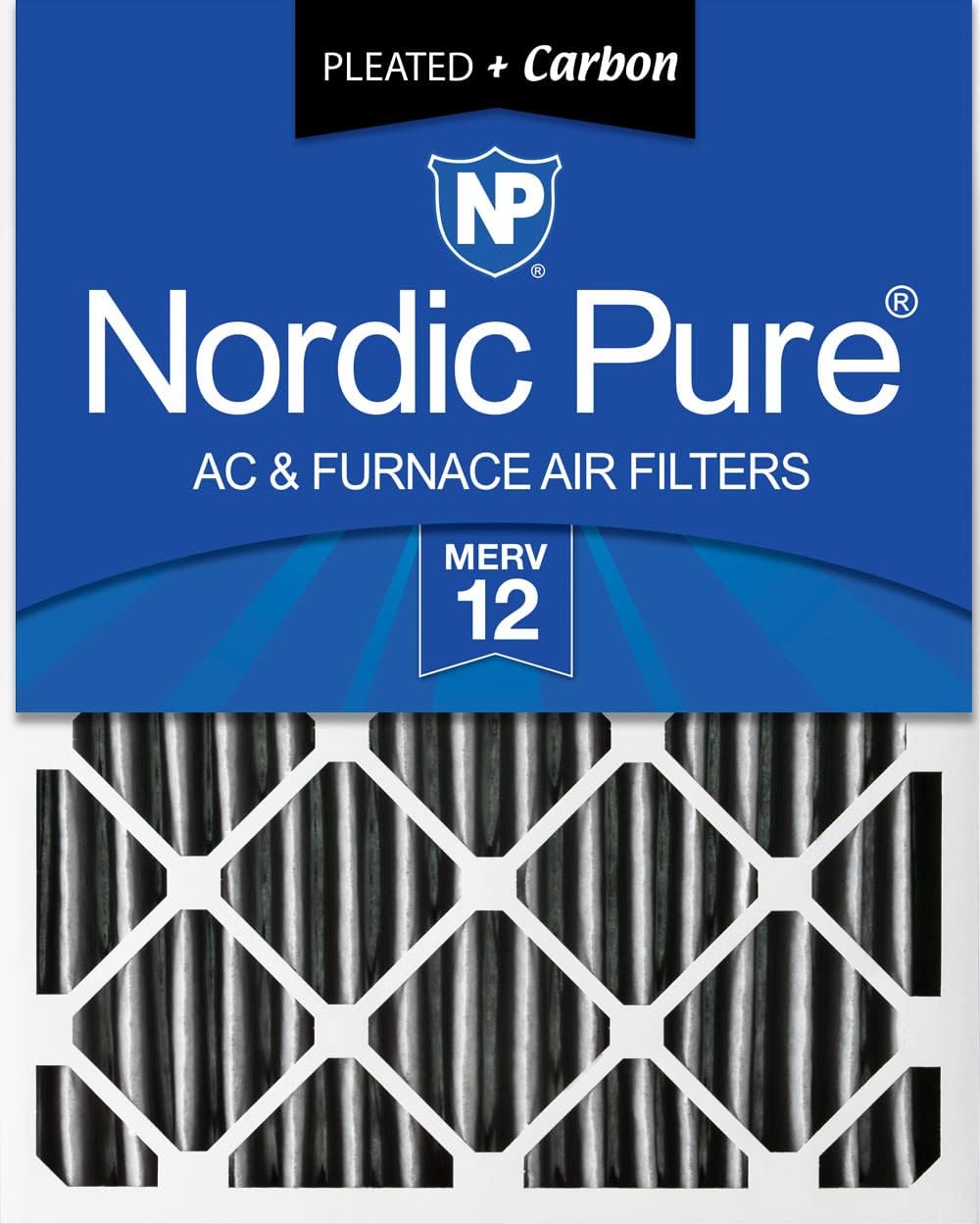 Nordic Pure 20x25x4 (19_1/2 x 24_1/2 x 3_5/8) Pleated MERV 12 Air Filters 2 Pack