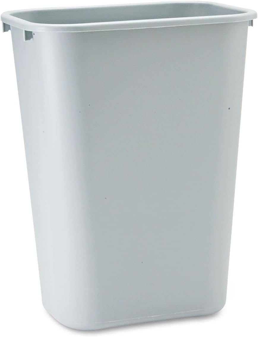 Rubbermaid Commercial Products Deskside Wastebasket/Trash Can, 10.25-Gallon/41-Quart, Gray, Plastic, Garbage Can for Home/Office, Fits Under Desk/Sink/Cabinet