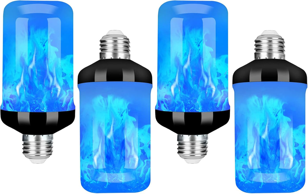 Y- STOP Upgraded Flame Light Bulbs, 4 Modes Flickering Light Bulb Outdoor with Upside Down Effect, E26 Base Flame Bulb for Christmas Decorations Outdoor, Halloween Lights, Party Decor (2 Pack)