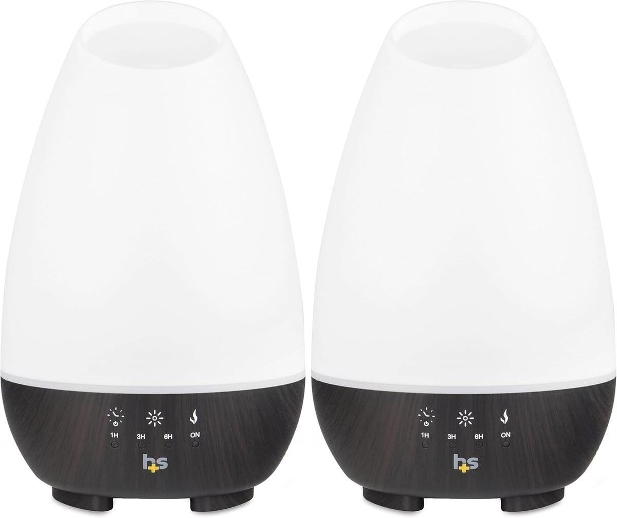 HealthSmart 500ML Essential Oil Diffuser for Large Rooms, Cool Mist Humidifier and Aromatherapy Diffuser, Adjustable Timer, Mist Mode and 7 LED Light Colors, White (Pack of 1)