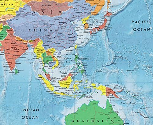 24x36 World and USA Classic Premier 3D Two Wall Map Set (Laminated)