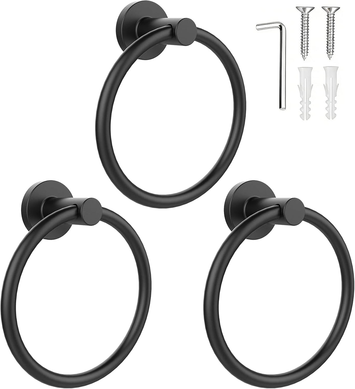 SetSail Towel Holder for Bathroom Wall Matte Black Towel Ring