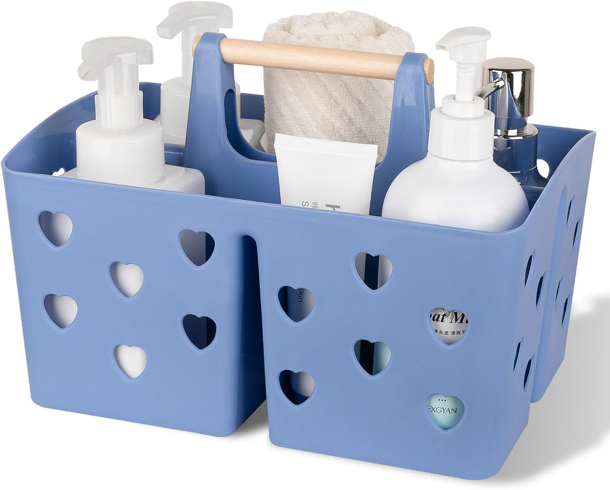Portable Shower Caddy Plastic Shower Basket Organizer with Handle, Pink