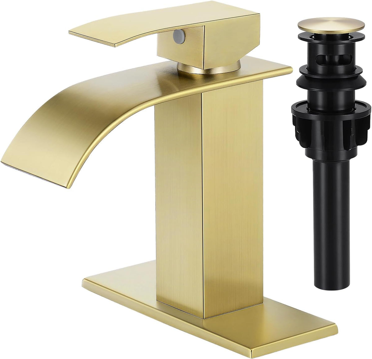 Bathroom Faucet Brushed Nickel Waterfall Single Handle Vanity Faucet