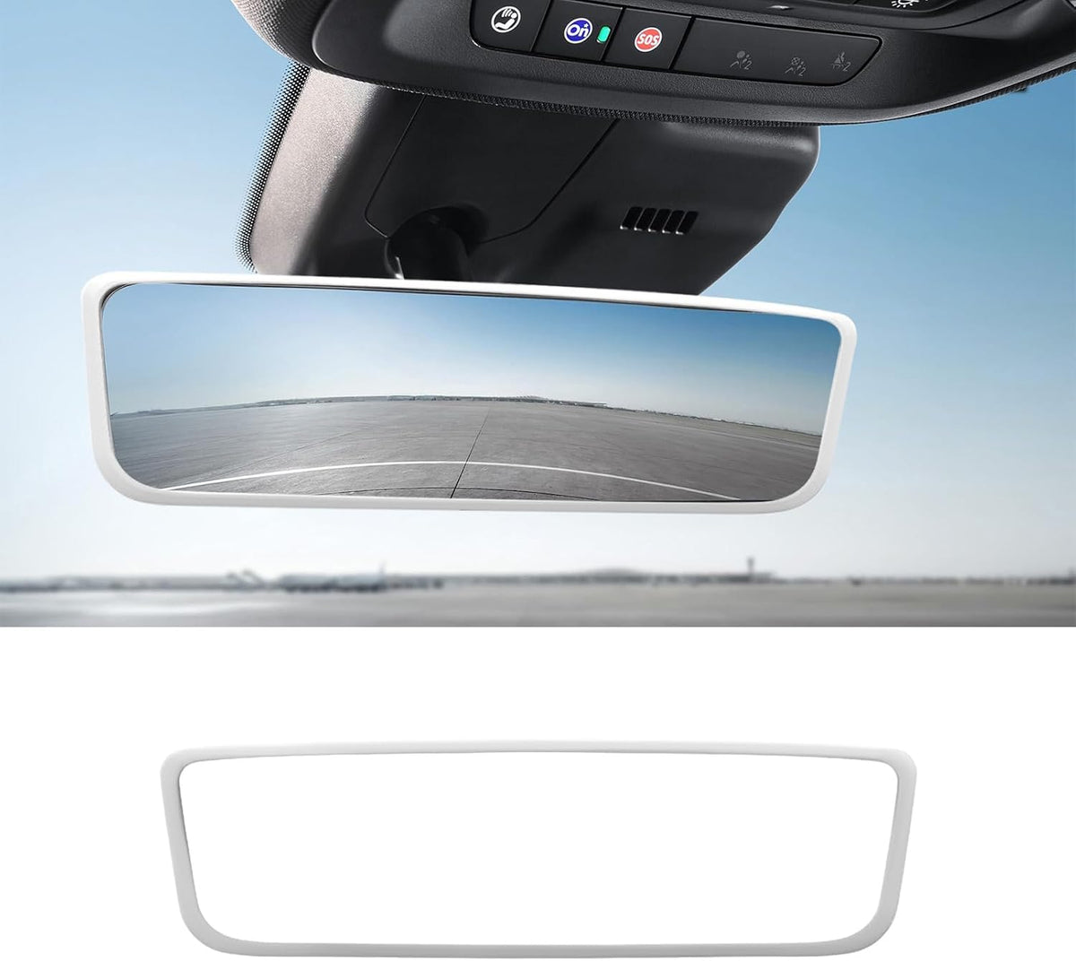 Ohleats Car Rear View Mirror Protector Frame, Edge Cover Trim, Pink
