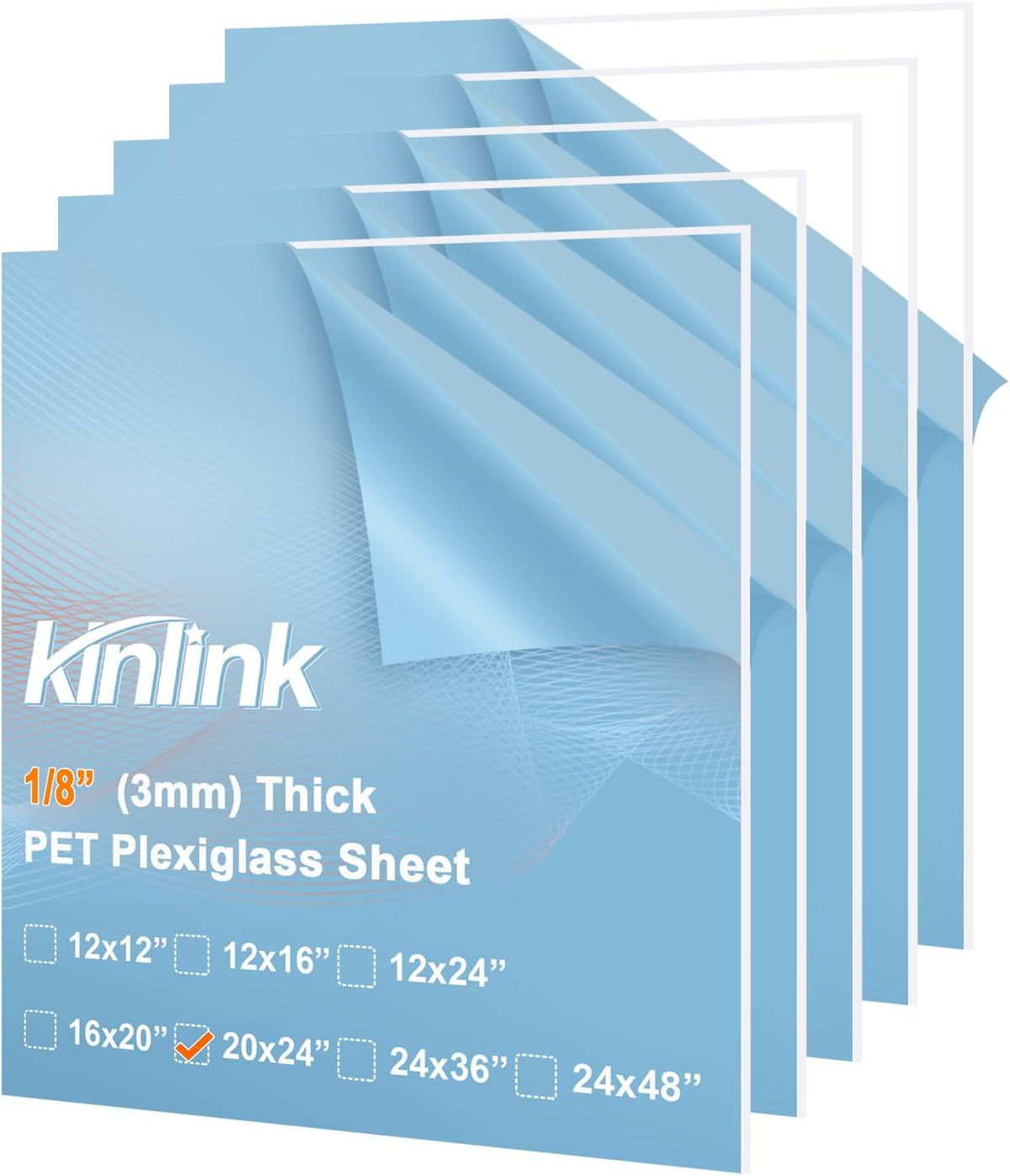 KINLINK 24x36 Plexiglass Sheets 1/8 inch Thick, 3mm Clear PET Plastic Sheet for DIY Project, Craft, Table top, Picture Frame, Acrylic Sign and Wedding Invitation 2 Pack