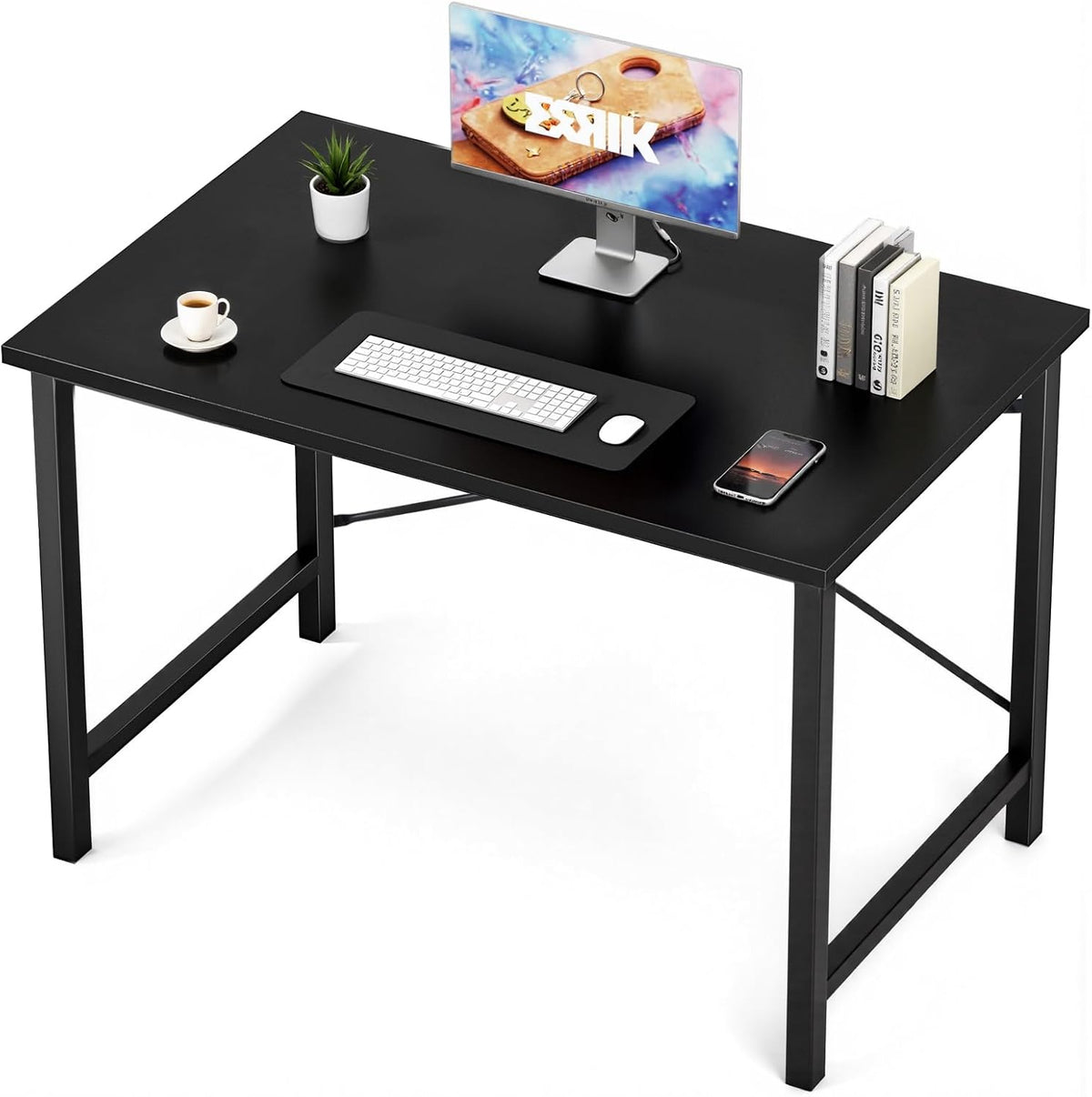 Sweetcrispy 32-Inch Small Computer Desk for Bedroom, Modern White