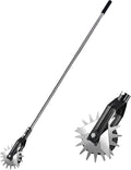 BARAYSTUS Wheel Rotary Edger Lawn Tool, Grass Edge Trimmer, Sidewalk Manual Lawn Edger, Strong 3 Sections Stainless Steel Handle with Cushion Grip, 58.3-Inch