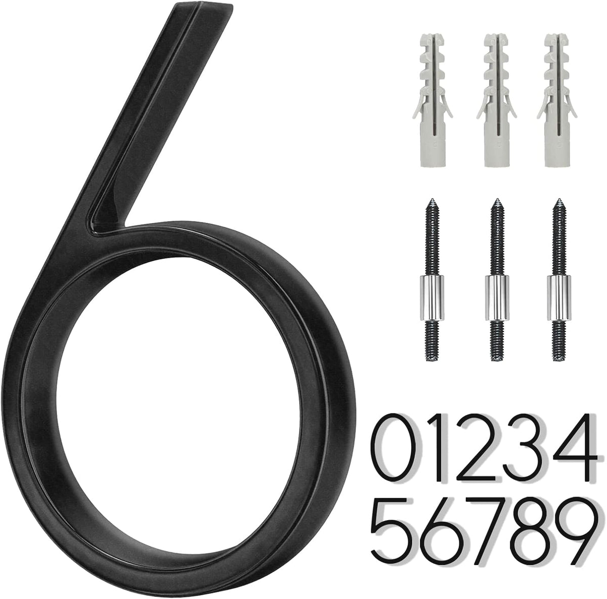 5" Stainless Steel Floating House Number, Metal Modern House Numbers (1)