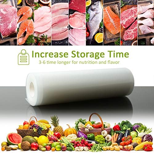 POTANE 6 Pack 11"x20'(3Rolls) and 8"x20' (3Rolls)Thickened Vacuum Sealer Bags , Smell-Proof, Puncture Prevention, Heavy duty for POTANE, Food Saver, Great for Vacuum storage,Meal Prep or Sous Vide
