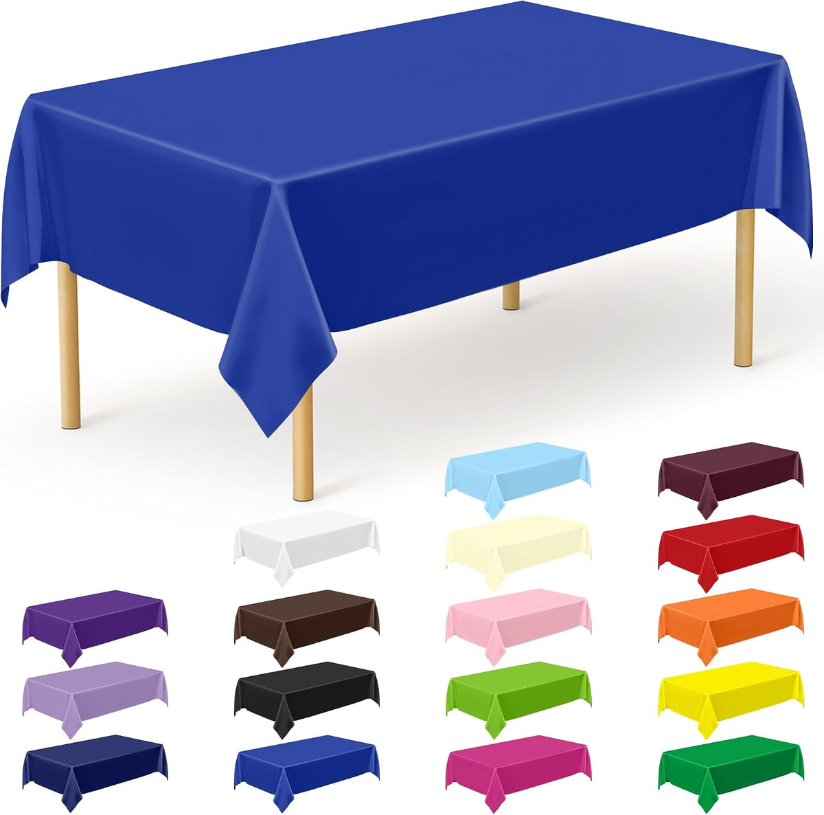 4Pack Black and Gold Tablecloths for Events, 54" x 108" Plastic Table Cloth Disposable for Rectangle Tables, Waterproof Table Cloth Cover for New Years Eve Decorations Holiday Birthday Wedding Dining