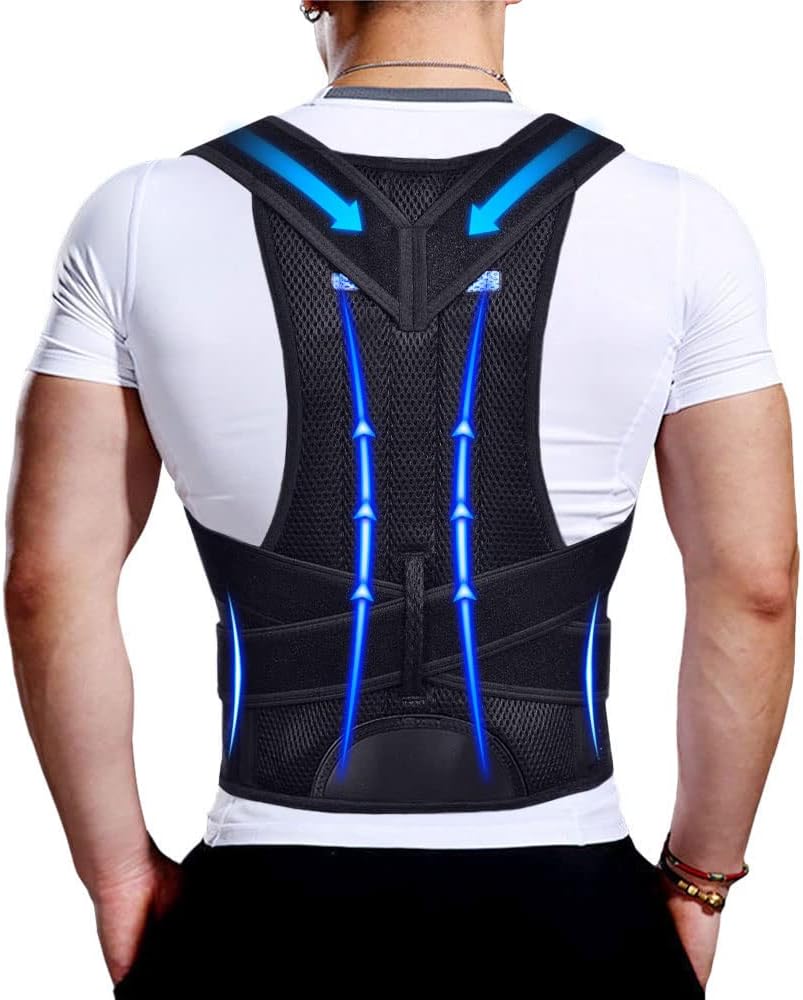 Upgraded Posture Corrector Back Brace for Men and Women, New Version Lumbar Support for Posture Improving and Pain Relief, Full Back Support for Neck, Shoulder, Waist Pain, L
