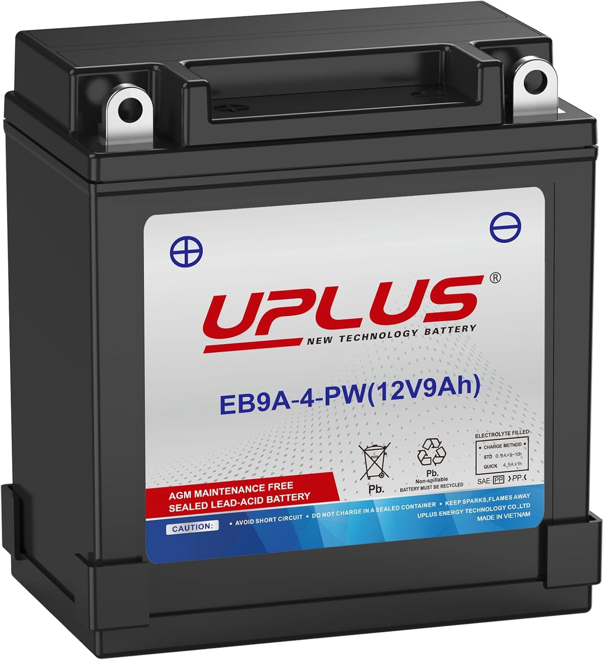 UPLUS ATV Battery YTX14AH-BS, EB14A-4 Scooter Snowmobile UTV Motorcycle Battery Maintenance Free - Sealed AGM Powersports Batteries Compatible with Yamaha Honda Suzuki Kawasaki Polaris