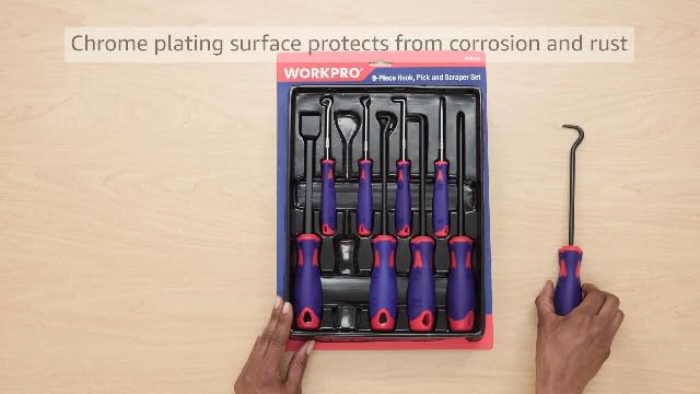 WORKPRO 9PCS Precision Pick & Hook Set with Scraper