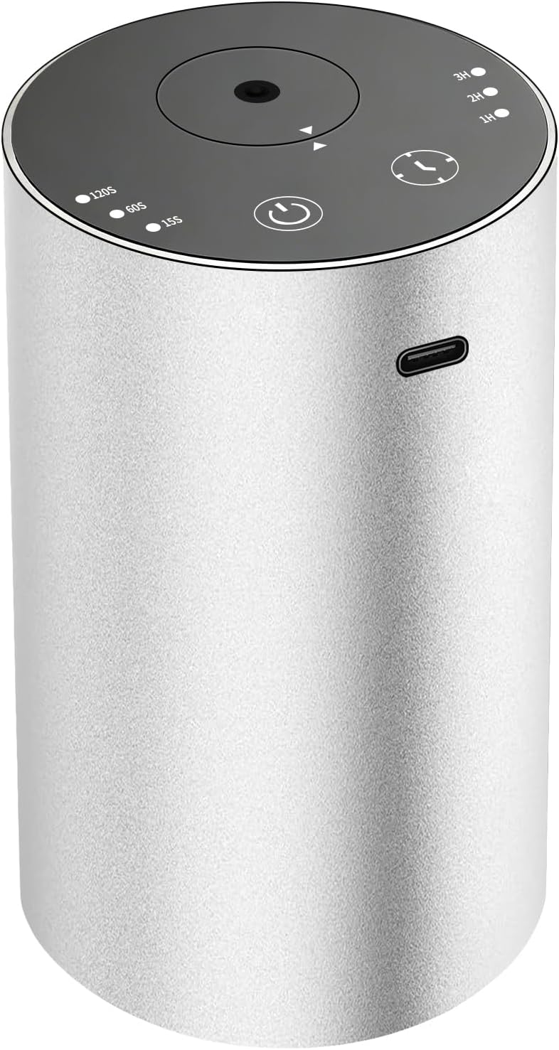 URPOWER Waterless Essential Oil Diffuser Cordless Mini Scent Diffuser 20mL
