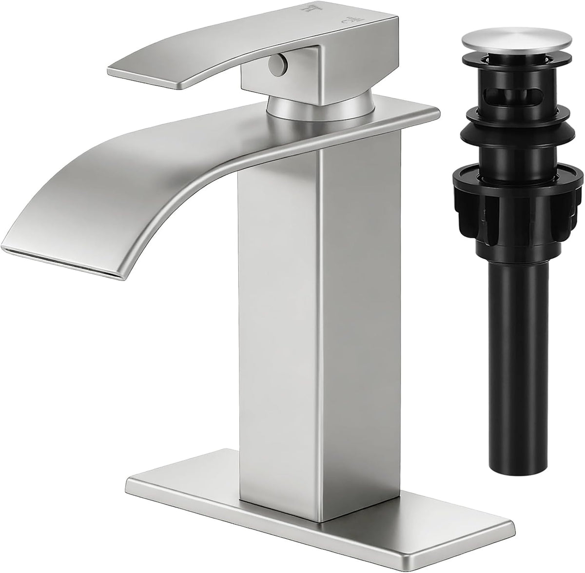 Bathroom Faucet Brushed Nickel Waterfall Single Handle Vanity Faucet