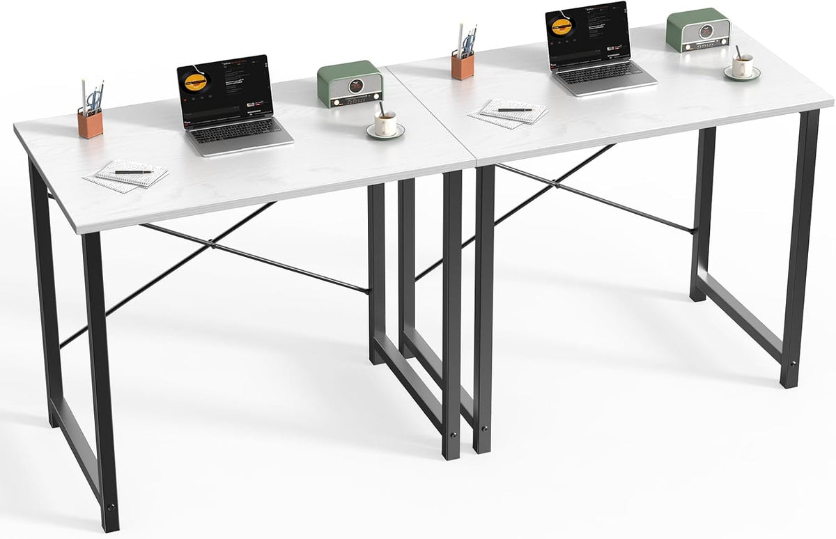 Sweetcrispy 32-Inch Small Computer Desk for Bedroom, Modern White